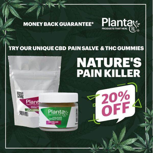 CBD Pain Cream + CBD or THC Gummies 75 mg