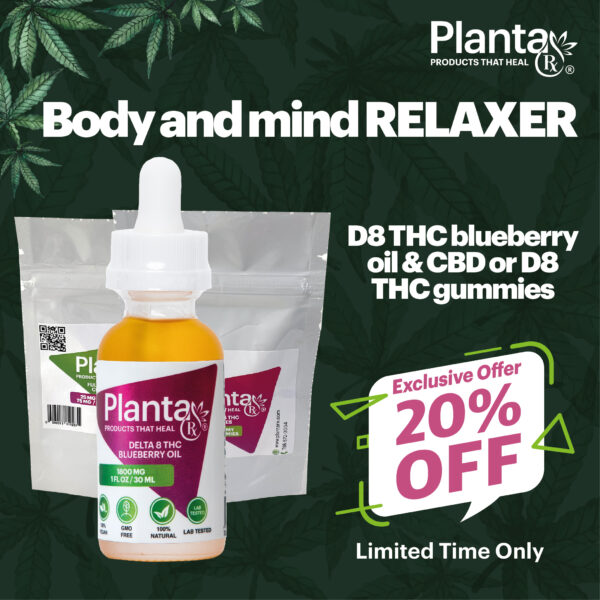 D8 Blueberry Oil + CBD or D8 THC Gummies