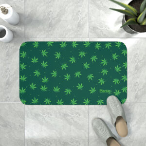 Cannabis Memory Foam Bath Mat – Green on Green or Green on White