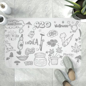 Cannabis Marijuana Memory Foam Bath Mat – Choice of Color and Size