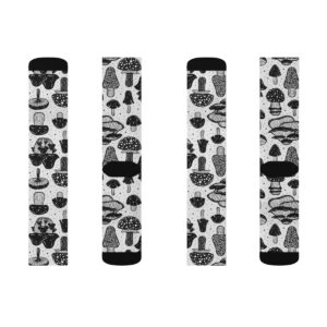 Mushroom Socks – B&W