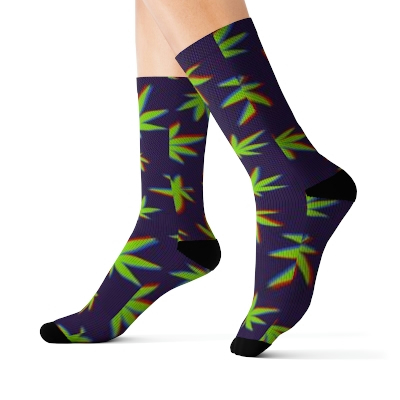 Cannabis Socks – Green on Black
