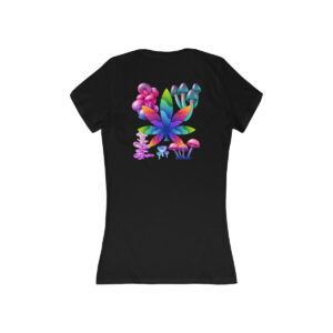 Women’s Mushroom/Cannabis Short Sleeve Deep V-Neck Tee