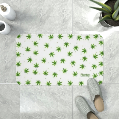 Cannabis Memory Foam Bath Mat – Green on Green or Green on White