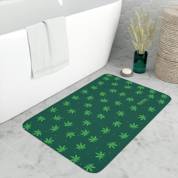 Cannabis Memory Foam Bath Mat – Green on Green or Green on White