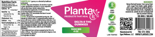 Planta RX D8 THC Gummies 1000mg