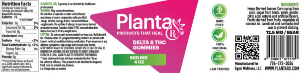 Planta RX D8 THC Gummies 500mg