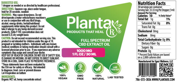 Planta Rx CBD Oil – Tinctures