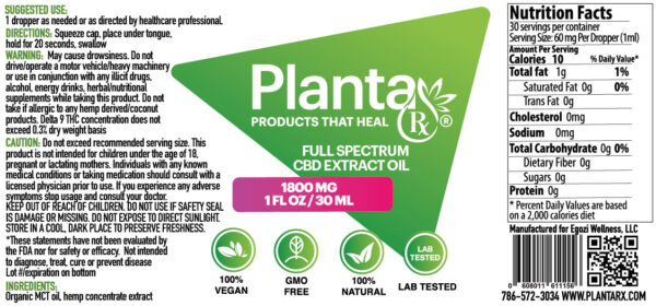 Planta Rx CBD Oil – Tinctures