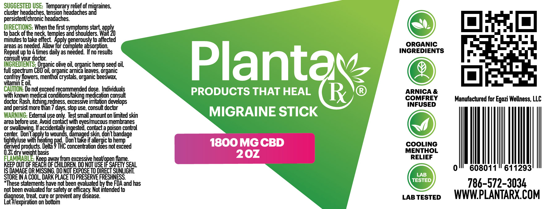 Planta RX Migraine Stick in Miami Beach - CBD + More (Planta RX)